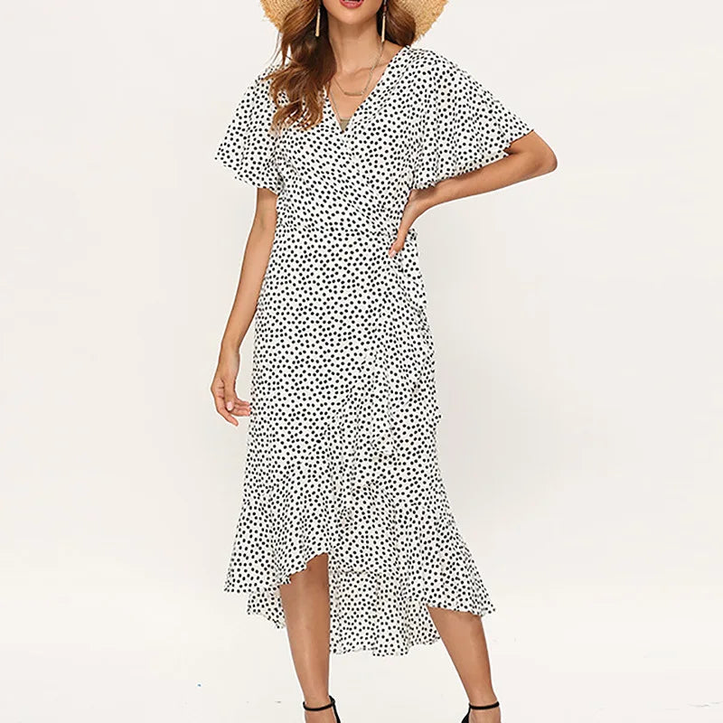 Summer Beach Maxi Dress Women Floral Print