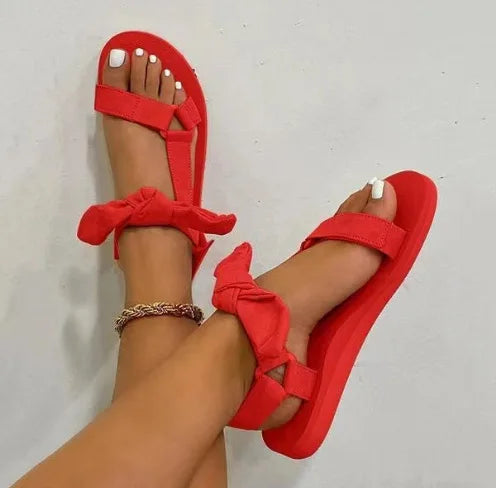 Summer Flat Women's Shoes Hemp Rope Set Foot Beach Sandals Outdoor