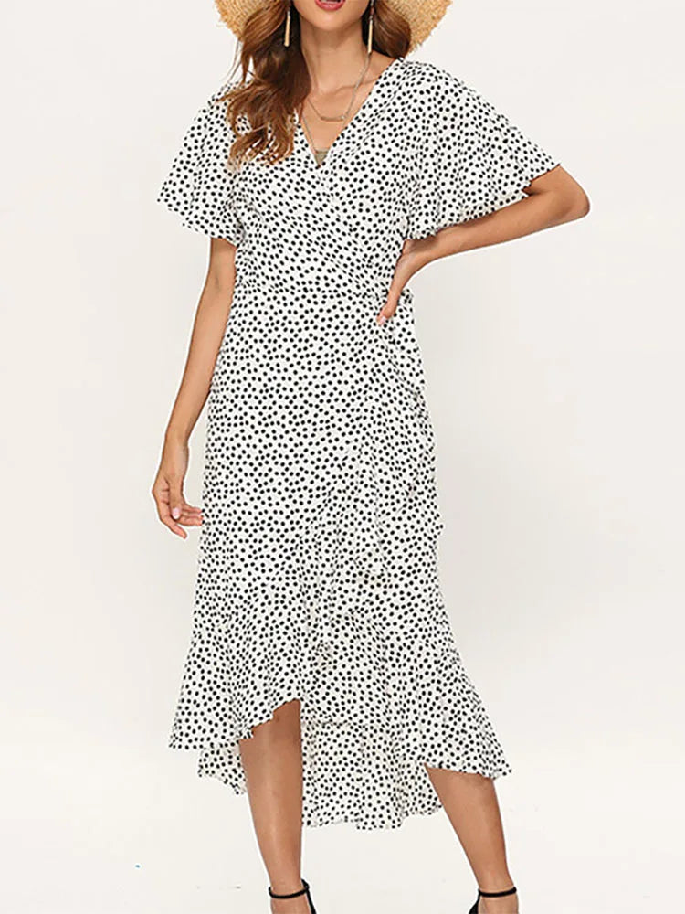 Summer Beach Maxi Dress Women Floral Print